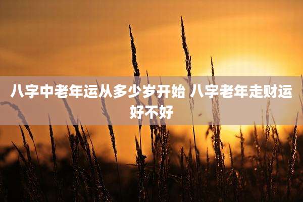 八字中老年运从多少岁开始 八字老年走财运好不好
