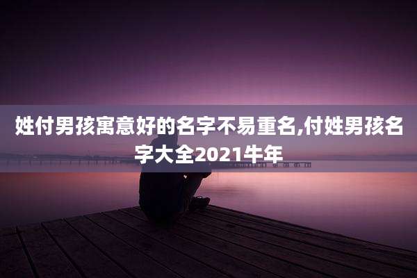 姓付男孩寓意好的名字不易重名,付姓男孩名字大全2021牛年