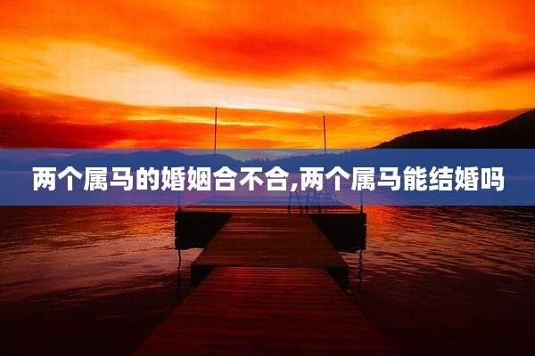 两个属马的婚姻合不合,两个属马能结婚吗