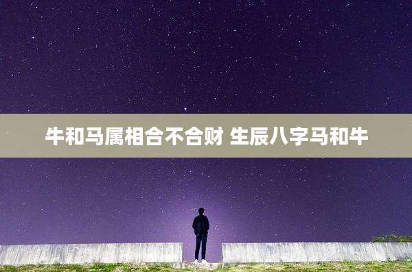牛和马属相合不合财 生辰八字马和牛