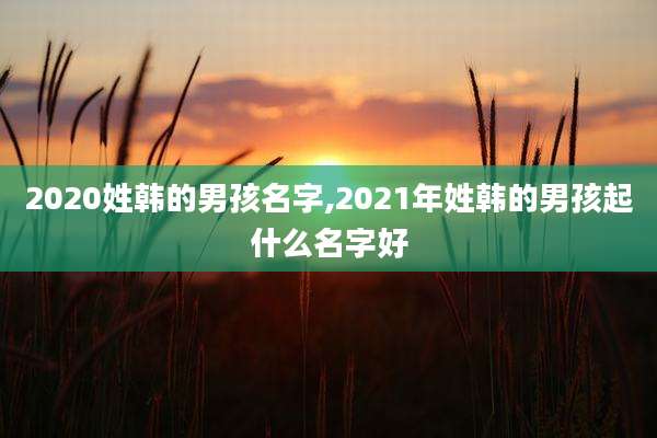 2020姓韩的男孩名字,2021年姓韩的男孩起什么名字好