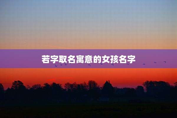若字取名寓意的女孩名字
