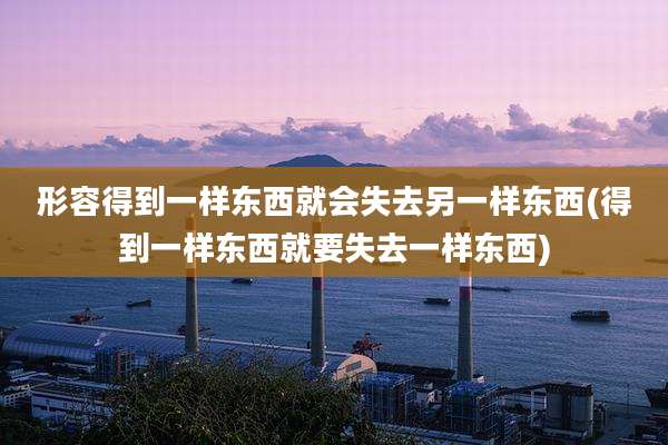 形容得到一样东西就会失去另一样东西(得到一样东西就要失去一样东西)