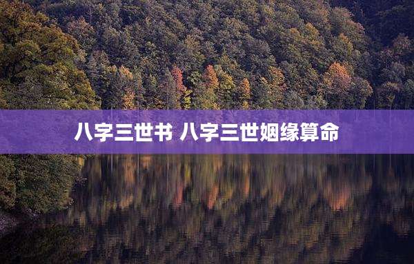 八字三世书 八字三世姻缘算命