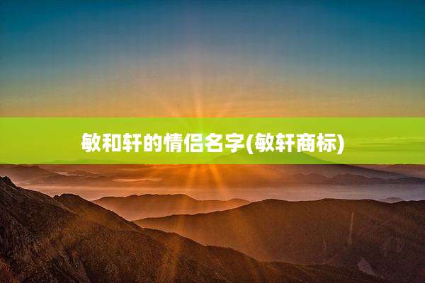 敏和轩的情侣名字(敏轩商标)
