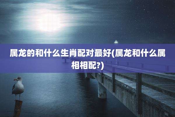 属龙的和什么生肖配对最好(属龙和什么属相相配?)