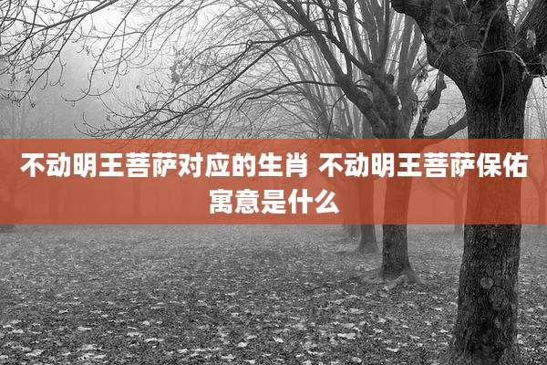 不动明王菩萨对应的生肖 不动明王菩萨保佑寓意是什么
