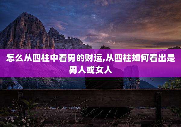 怎么从四柱中看男的财运,从四柱如何看出是男人或女人