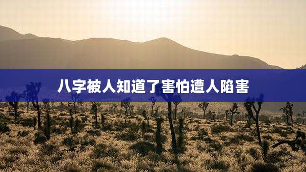 八字被人知道了害怕遭人陷害
