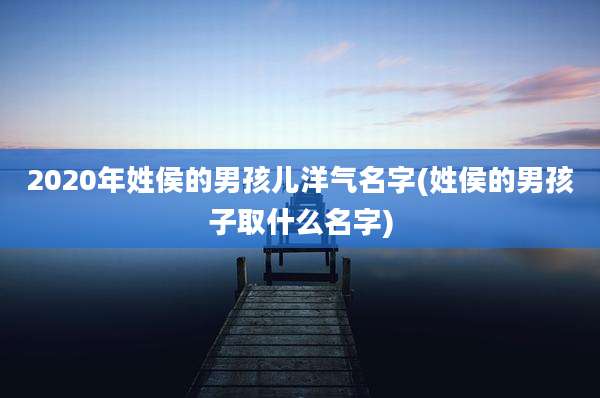 2020年姓侯的男孩儿洋气名字(姓侯的男孩子取什么名字)