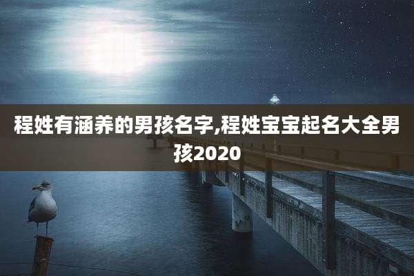 程姓有涵养的男孩名字,程姓宝宝起名大全男孩2020