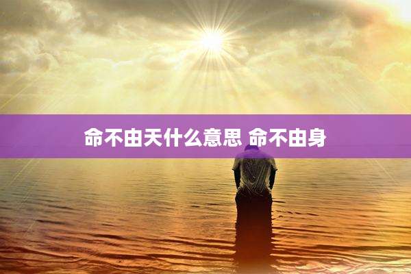 命不由天什么意思 命不由身