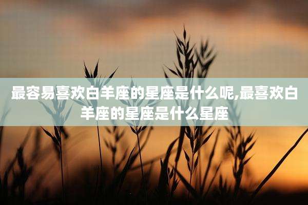 最容易喜欢白羊座的星座是什么呢,最喜欢白羊座的星座是什么星座