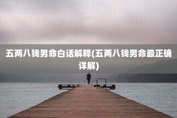 五两八钱男命白话解释(五两八钱男命最正确详解)