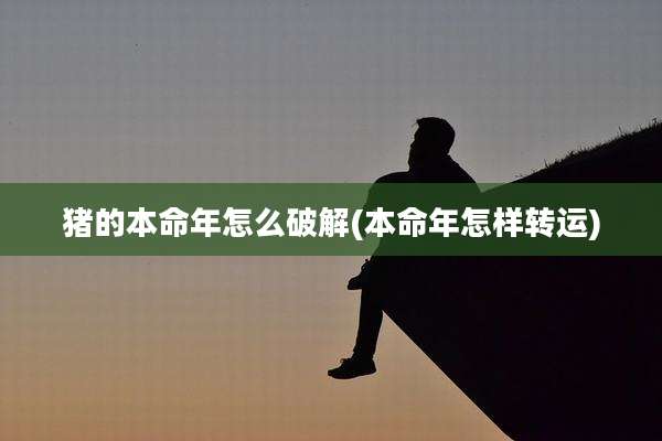 猪的本命年怎么破解(本命年怎样转运)