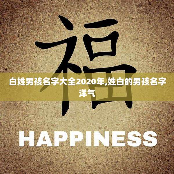 白姓男孩名字大全2020年,姓白的男孩名字洋气