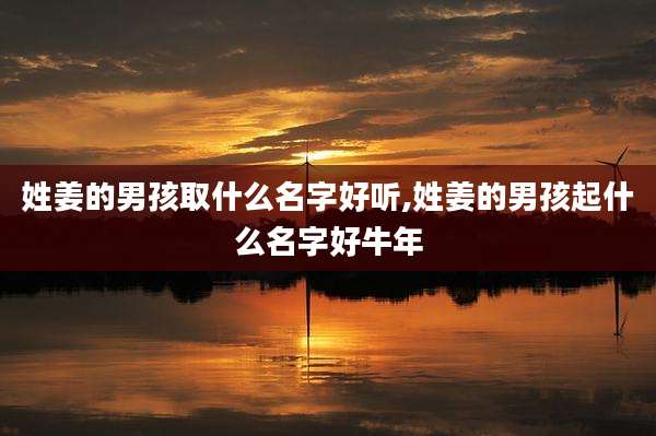 姓姜的男孩取什么名字好听,姓姜的男孩起什么名字好牛年