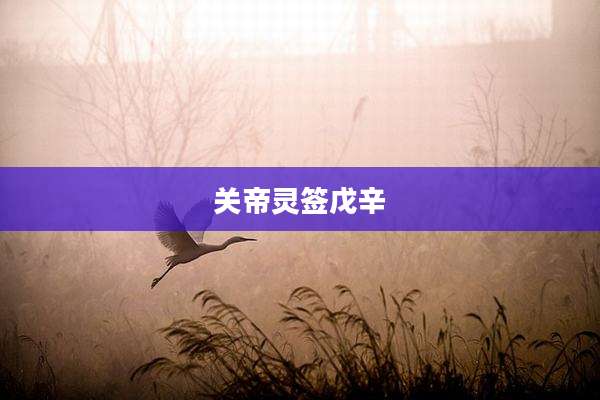 关帝灵签戊辛