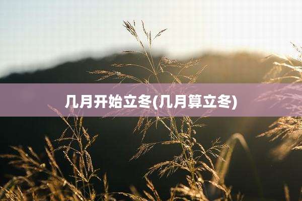 几月开始立冬(几月算立冬)