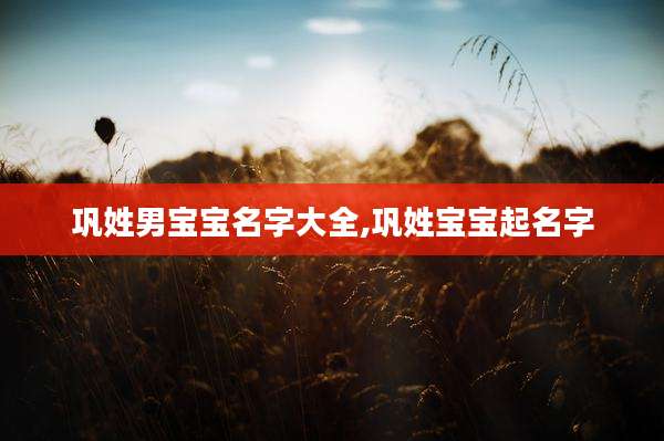 巩姓男宝宝名字大全,巩姓宝宝起名字