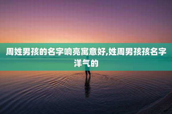 周姓男孩的名字响亮寓意好,姓周男孩孩名字洋气的