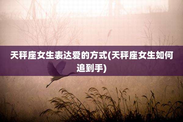 天秤座女生表达爱的方式(天秤座女生如何追到手)