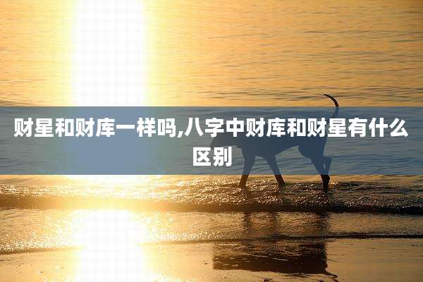 财星和财库一样吗,八字中财库和财星有什么区别