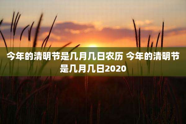 今年的清明节是几月几日农历 今年的清明节是几月几日2020