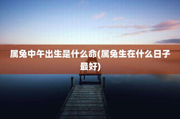 属兔中午出生是什么命(属兔生在什么日子最好)