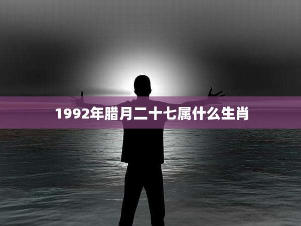 1992年腊月二十七属什么生肖