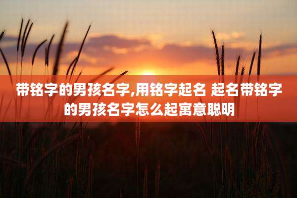 带铭字的男孩名字,用铭字起名 起名带铭字的男孩名字怎么起寓意聪明
