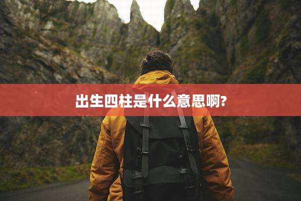 出生四柱是什么意思啊?