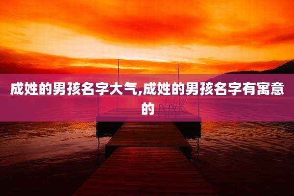成姓的男孩名字大气,成姓的男孩名字有寓意的