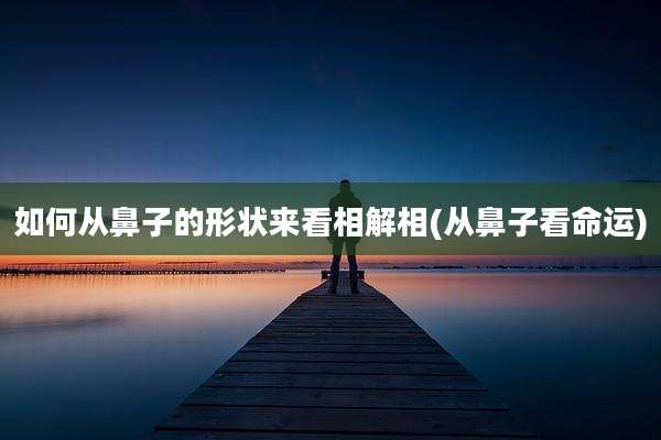 如何从鼻子的形状来看相解相(从鼻子看命运)