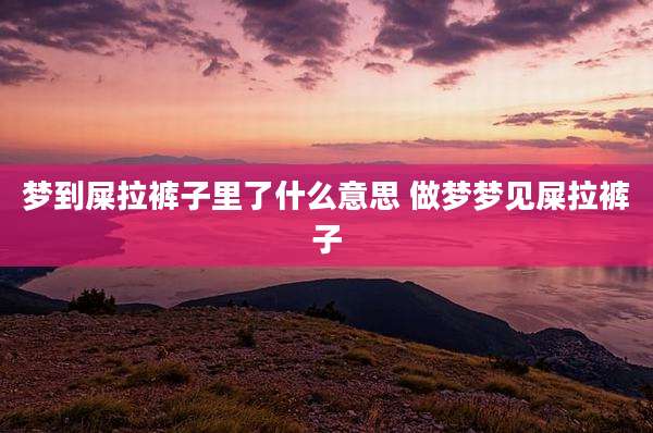梦到屎拉裤子里了什么意思 做梦梦见屎拉裤子