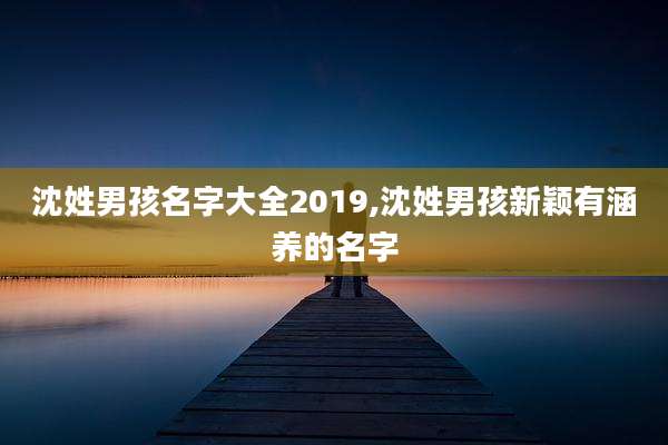 沈姓男孩名字大全2019,沈姓男孩新颖有涵养的名字