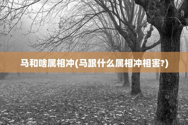 马和啥属相冲(马跟什么属相冲相害?)