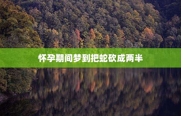 怀孕期间梦到把蛇砍成两半