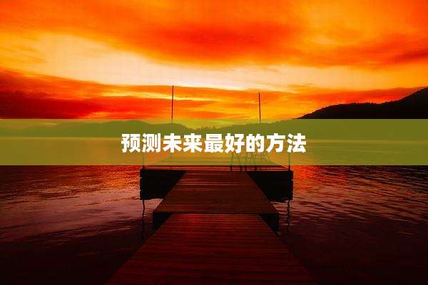 预测未来最好的方法