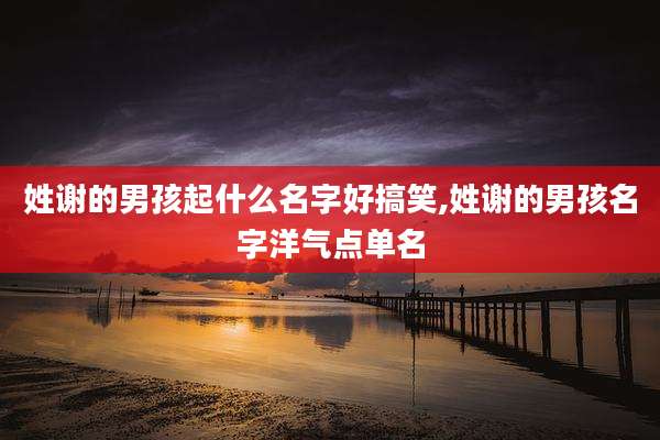 姓谢的男孩起什么名字好搞笑,姓谢的男孩名字洋气点单名