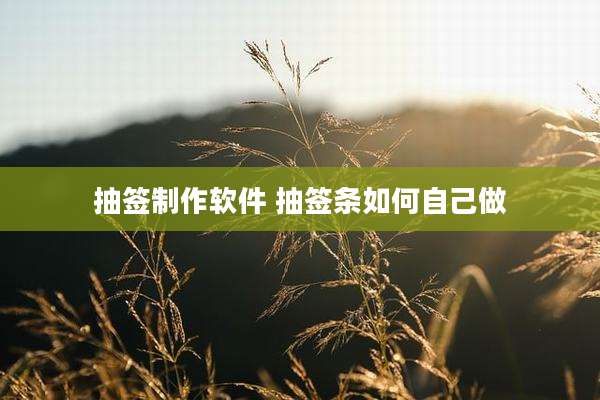 抽签制作软件 抽签条如何自己做