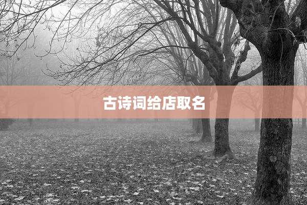 古诗词给店取名