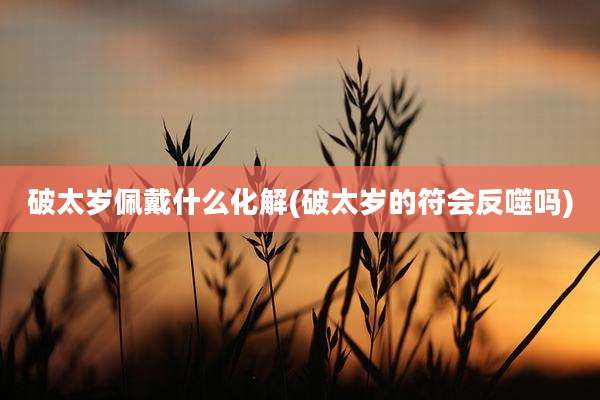破太岁佩戴什么化解(破太岁的符会反噬吗)