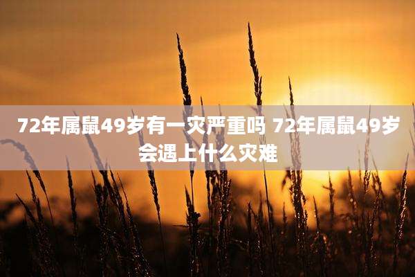 72年属鼠49岁有一灾严重吗 72年属鼠49岁会遇上什么灾难