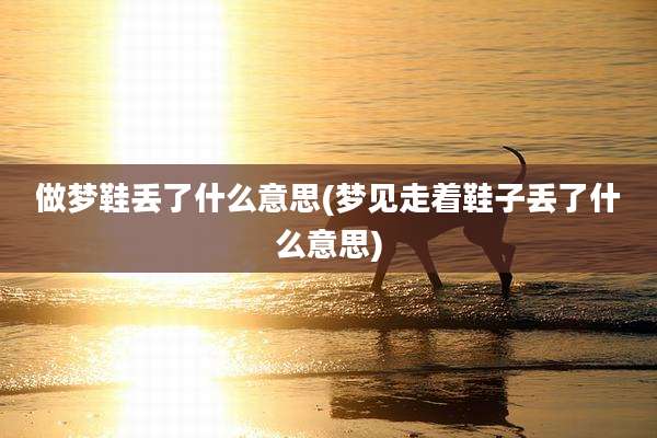 做梦鞋丢了什么意思(梦见走着鞋子丢了什么意思)