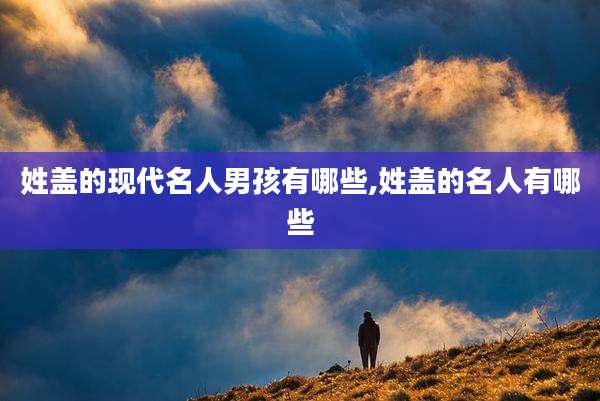 姓盖的现代名人男孩有哪些,姓盖的名人有哪些