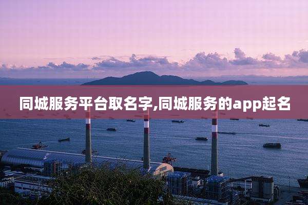 同城服务平台取名字,同城服务的app起名