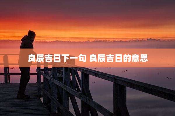 良辰吉日下一句 良辰吉日的意思