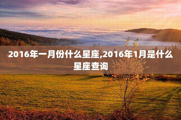 2016年一月份什么星座,2016年1月是什么星座查询