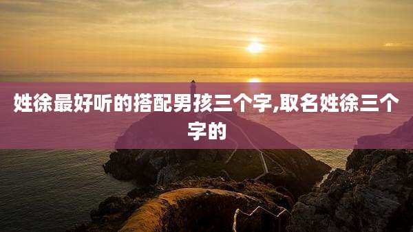 姓徐最好听的搭配男孩三个字,取名姓徐三个字的